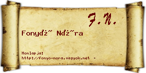 Fonyó Nóra névjegykártya
