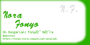 nora fonyo business card